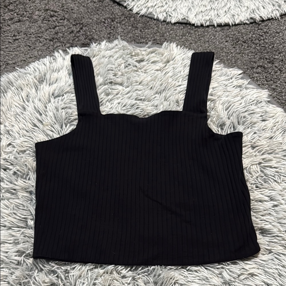 American Eagle Outfitters Black Ribbed Tank Top Size XL